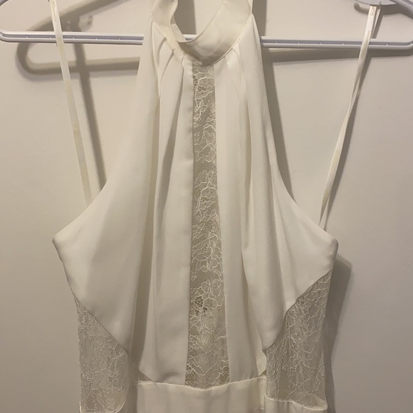 BCBG full length white evening dress with halter top (never worn) - Picture 2 of 2